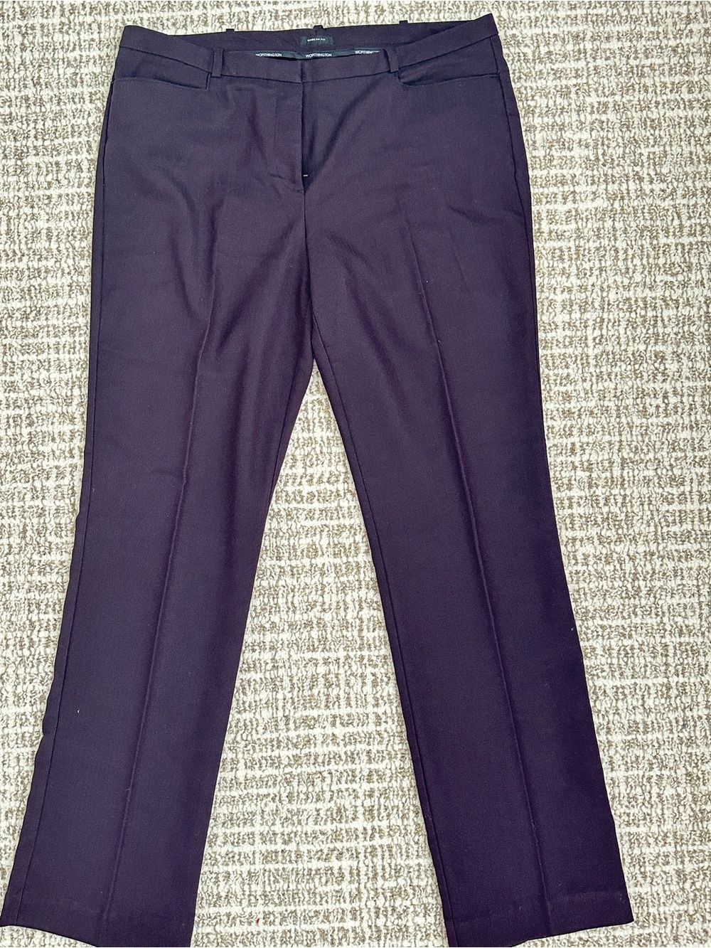 NEW Worthington Modern Fit Deep Plum Slightly Flared Dress Women's Pants, Sz 12